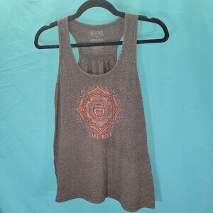 Soul Flower Womens Tank Top Gray With Red Graphic "Take Root" Medium